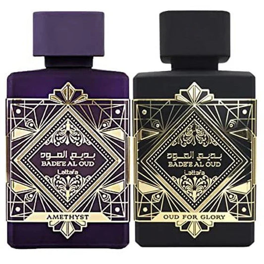 Lattafa Perfumes Badee Al Oud Eau De Parfum Couple Set-Glory & Amethyst Spray - 100ml